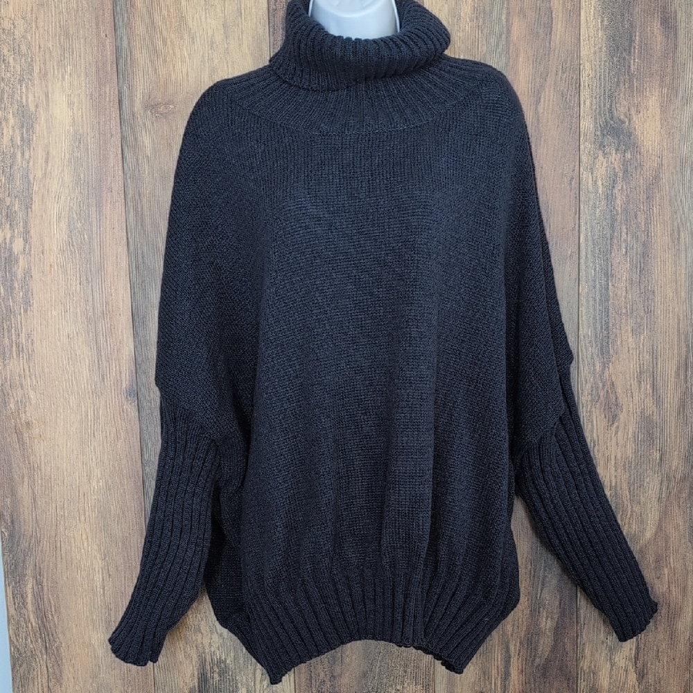 SHEIN Curve Blue Cowl Neck Oversized Sweater 3XL                            D420